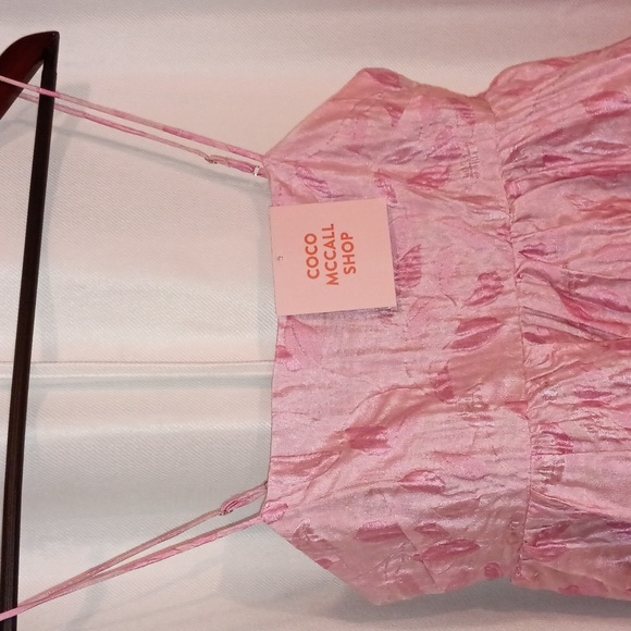 Storia -Coco McCall Shop- PINK FLORAL EMBOSSED MINI Babydoll DRESS Size M - Picture 9 of 15